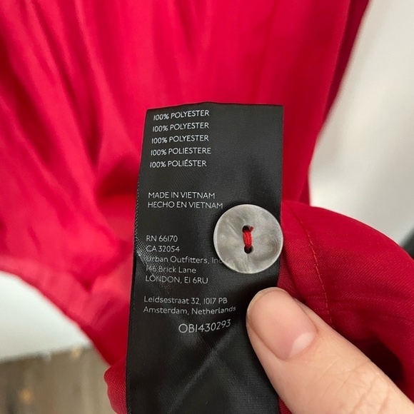 Anthropologie Red Pleated Long Sleeve Blouse Size Large - Picture 5 of 8